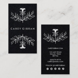 Luxury Chic Elegant Lily Line Drawing Custom  Business Card