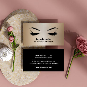 Luxury  Chic Gold  Eyelash  Brow bar professional Business Card