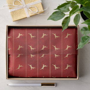 Luxury Chic Gold Reindeer Red Christmas Holidays Tissue Paper