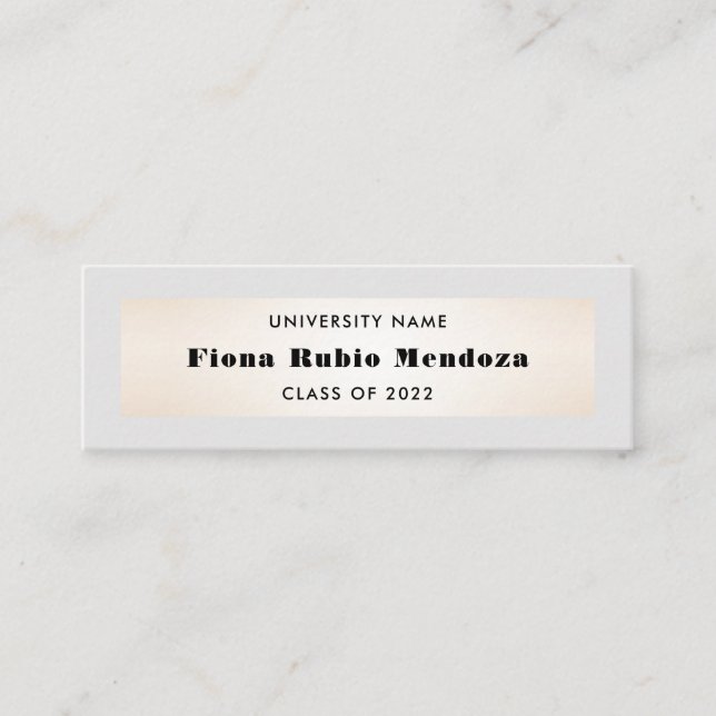 Luxury Chic Grey Gold Graduation Name Insert (Front)