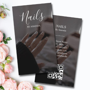 Luxury Chic Nails Salon Manicure QR Code Beauty Business Card