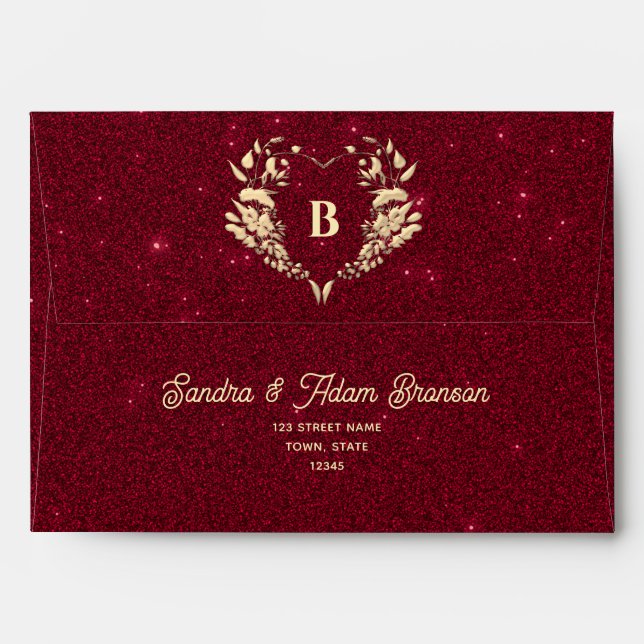 Luxury Chic Red Wedding Envelope (Back (Top Flap))