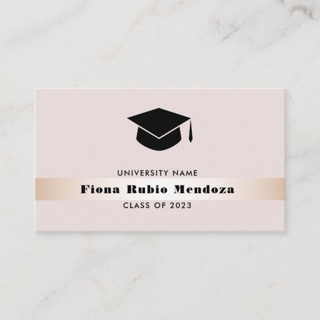 Luxury Chic Rose Gold Graduation cap Name Insert (Front)