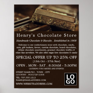 Luxury Chocolate, Confectionery Supplies Advert Poster