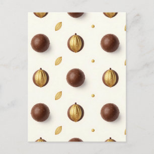 Luxury Chocolate Truffles Seamless Pattern Postcard