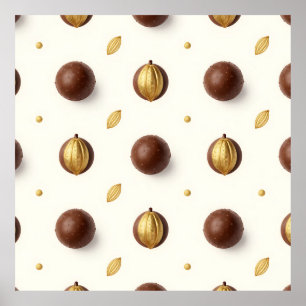 Luxury Chocolate Truffles Seamless Pattern Poster