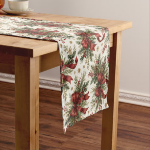 Luxury Christmas Bows and Ribbon Short Table Runner