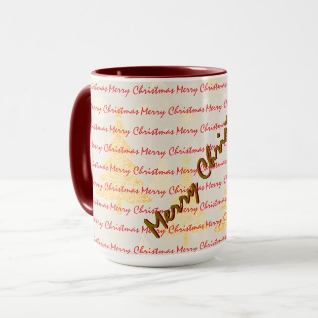 Luxury Christmas Christmas Trees Festive Mug (Front Left)