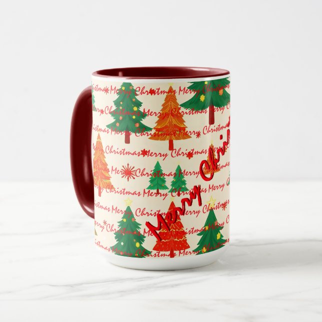 Luxury Christmas Christmas Trees Festive Mug (Front Left)