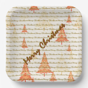 Luxury Christmas Christmas Trees Festive Paper Plate
