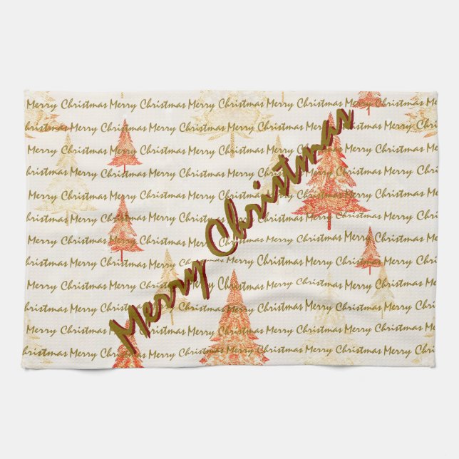 Luxury Christmas Christmas Trees Festive Tea Towel (Horizontal)