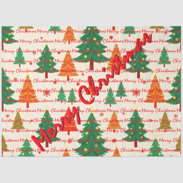 Luxury Christmas Christmas Trees Festive Tissue Paper (Front)