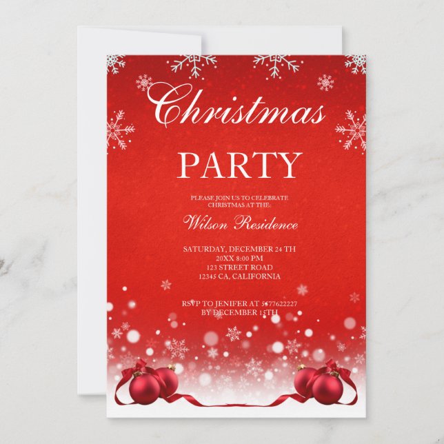 luxury Christmas Party invitation, Invitation (Front)