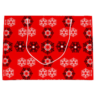  luxury Christmas Red And White Snowflake Large Gift Bag