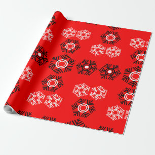  luxury Christmas Red And White Snowflake Wrapping Paper