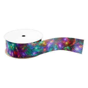 Luxury Christmas Sparkling Stars Grosgrain Ribbon