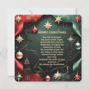 Luxury Christmas Star Frame with Festive Ornaments Holiday Card