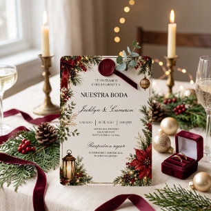 Luxury Christmas wedding invitation