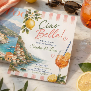 Luxury Ciao Bella Italian Amalfi Coast Invitation