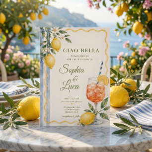 Luxury Ciao Bella Italian Lemon Wedding Invitation