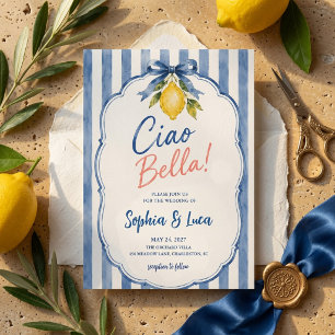 Luxury Ciao Bella Italian Lemon Wedding Invitation