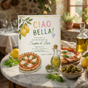 Luxury Ciao Bella Italian Pizza & Olive Oil Invitation