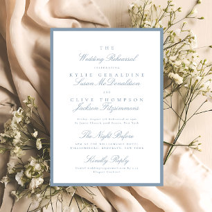 Luxury Classic Dusty Blue The Wedding Rehearsal Invitation