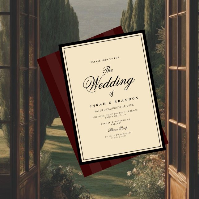 Luxury Classic Elegant Vintage Style Wedding Invitation (Creator Uploaded)