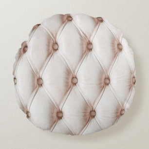 Luxury classic leather texture,old rose colour round cushion