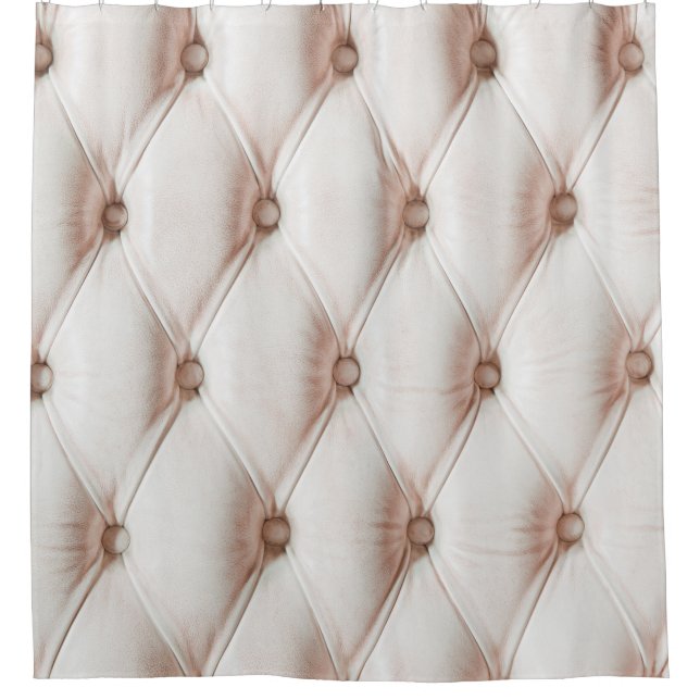 Luxury classic leather texture,old rose colour shower curtain (Front)