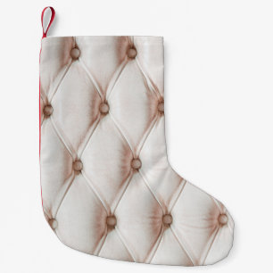 Luxury classic leather texture,old rose colour small christmas stocking