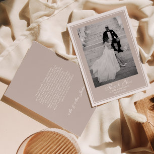 Luxury Classic Vintage Ivory Border Wedding Thank You Card