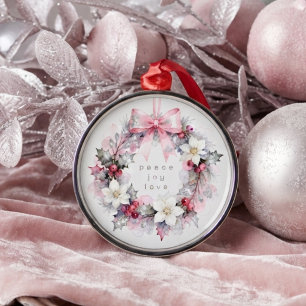 Luxury Classy Blush Pink Christmas Wreath TMF26 Metal Tree Decoration