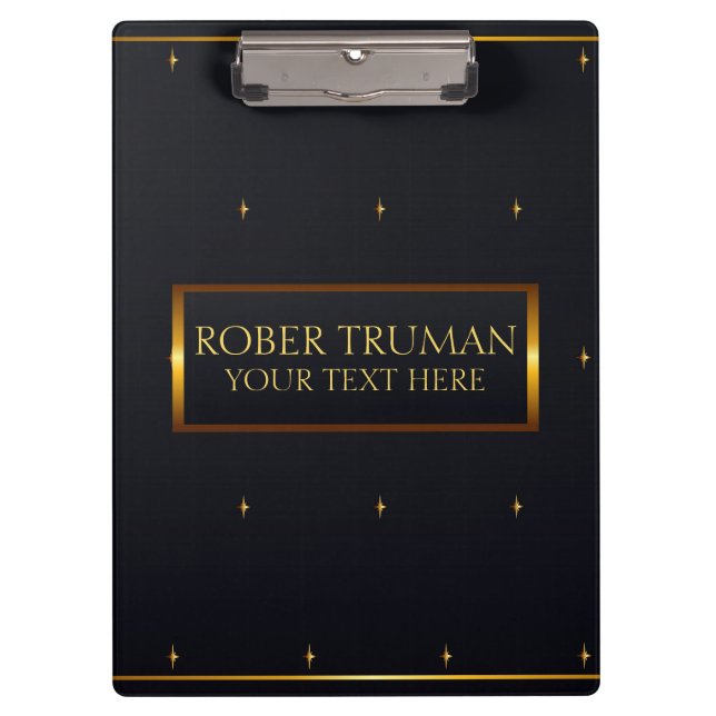 Luxury Classy Dark Blue gold Clipboard (Front)