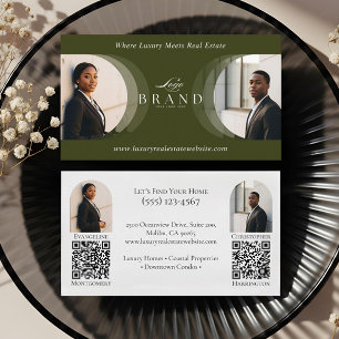 Luxury Classy Dual Agent Professional Real Estate Business Card