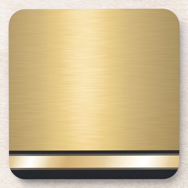 Luxury classy golden black personalised coaster (Front)