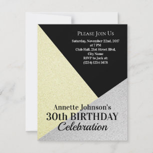 Luxury classy pattern gold silver invitation