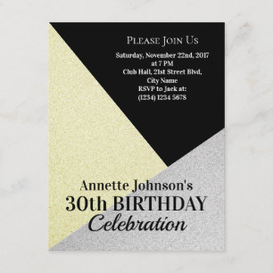 Luxury classy pattern gold silver invitation