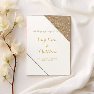 Luxury classy white gold glitter glam Program Programme