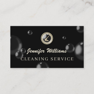 Luxury cleaning mop logo cleaner business card