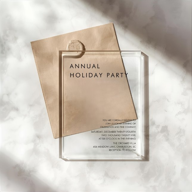 Luxury Clear Acrylic Annual Holiday Party  Invitations (Creator Uploaded)