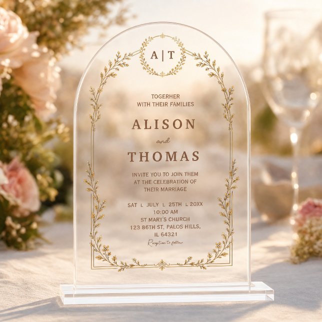 Luxury Clear Acrylic Arch Wedding Invitation   (Luxury Clear Acrylic Arch Wedding Invitation)