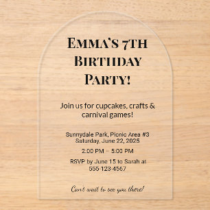 Luxury Clear Acrylic Birthday Party Invitations