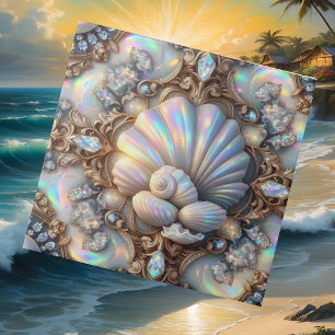 Luxury Coastal Decor   Diamonds and Seashells  Tile