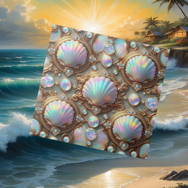Luxury Coastal Decor | Diamonds and Seashells  Tile (Creator Uploaded)