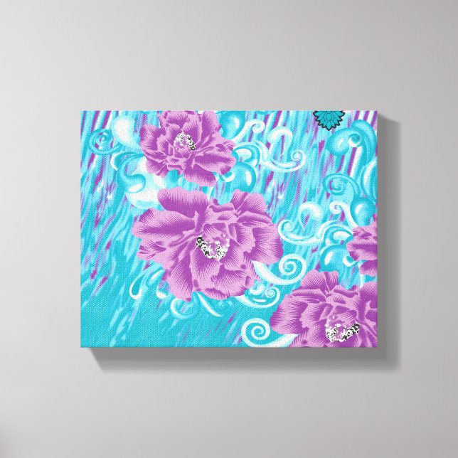 Luxury Coastal Floral Canvas Print (Front)