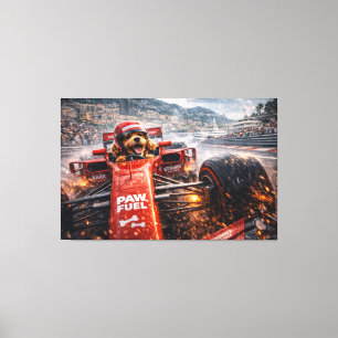 Luxury Cockapoo Racing Canvas – Cinematic Dog Art Print