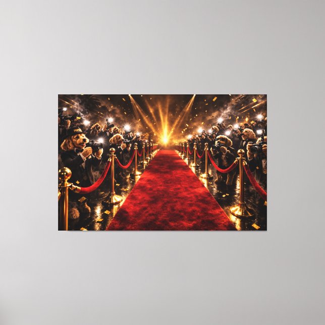 Luxury Cockapoo Red Carpet Canvas – Celebrity Dog Print (Front)