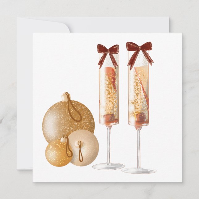 Luxury cocktail and Baubles card (Front)