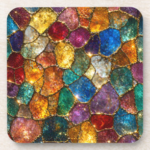 Luxury Colourful Crystal Mosaic Seamless Pattern Coaster